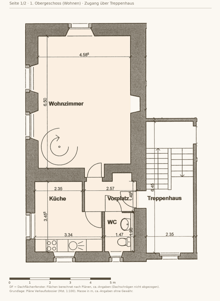 Grundriss 1. Obergeschoss, 3½-Zimmer-Maisonette